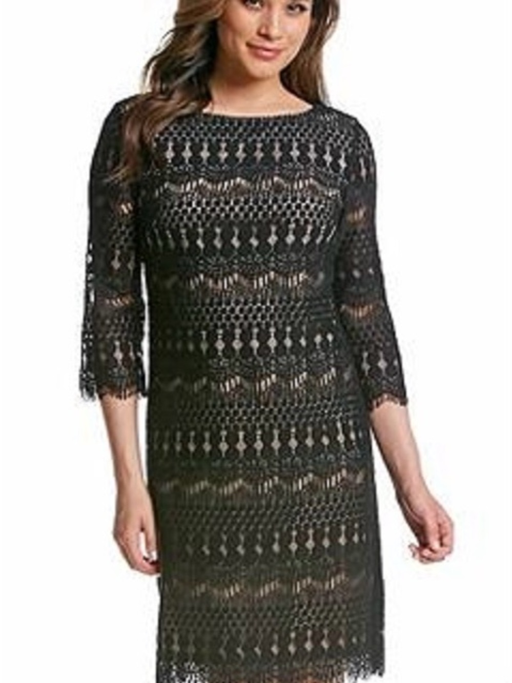 Crotchet Lace Black Shift Dress, Lined, Cocktail LBD, 10, Jessica H, NWOT